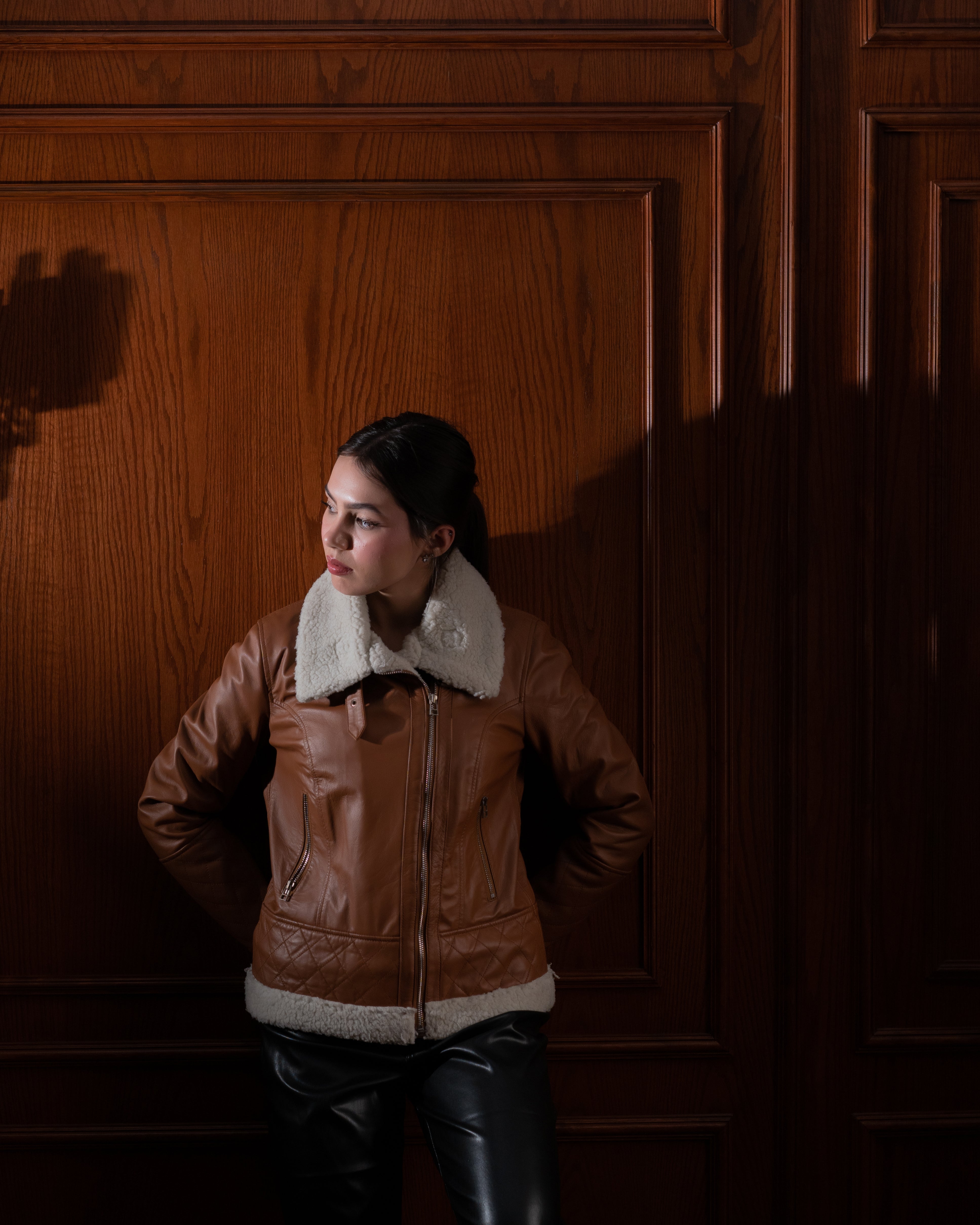Biker Diamond Quilted Leather Jacket